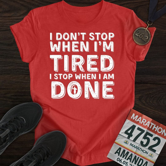 Printify T-Shirt Heather Red / S Run ‘Til It’s Done T-shirt