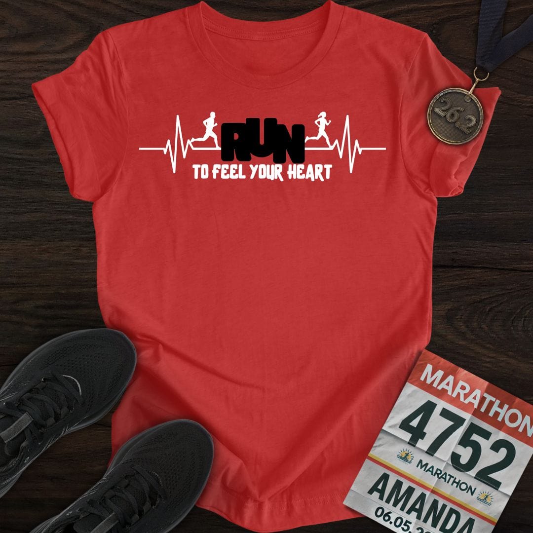 Printify T-Shirt Heather Red / S Run to Feel Your Heart T-shirt