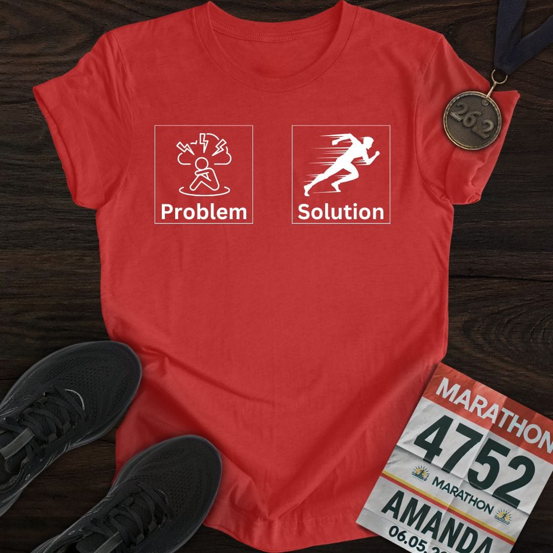Printify T-Shirt Heather Red / S Run to Resolve T-shirt
