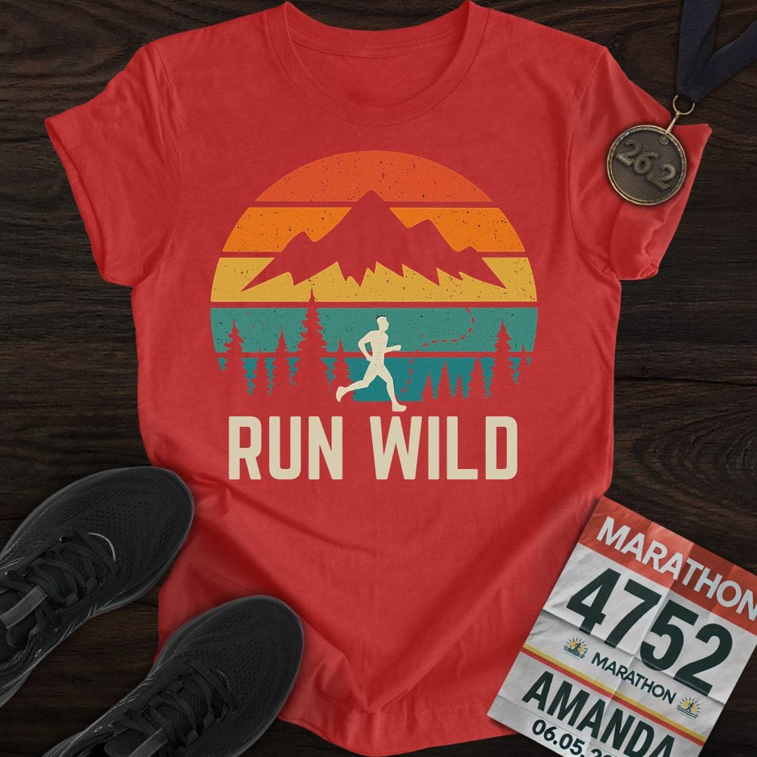 Printify T-Shirt Heather Red / S Run Wild T-shirt