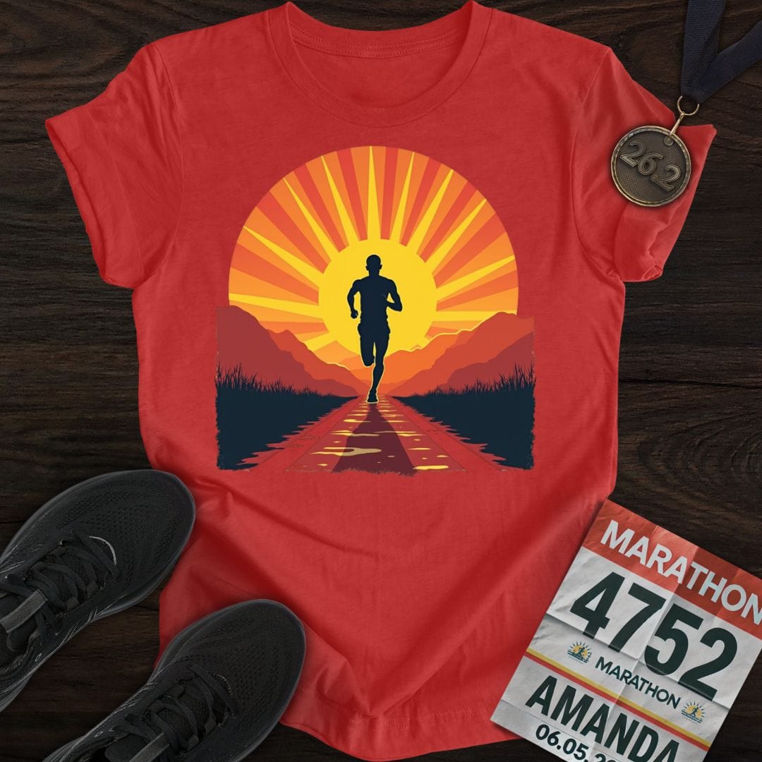 Printify T-Shirt Heather Red / S Run With the Sun T-shirt