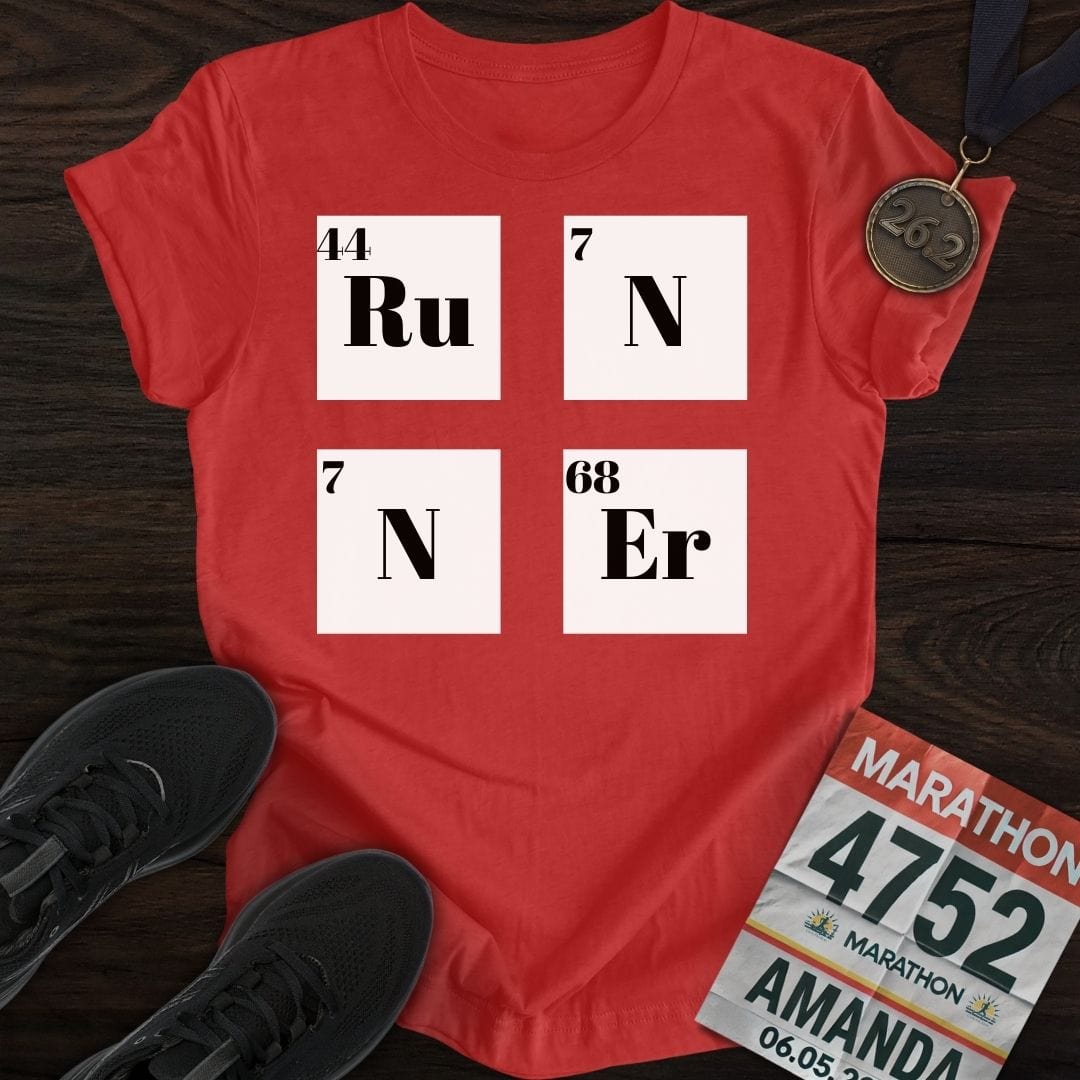 Printify T-Shirt Heather Red / S Runner Element Two T-Shirt