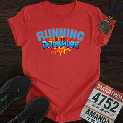 Printify T-Shirt Heather Red / S Running Is My Dopamine -2- T-shirt