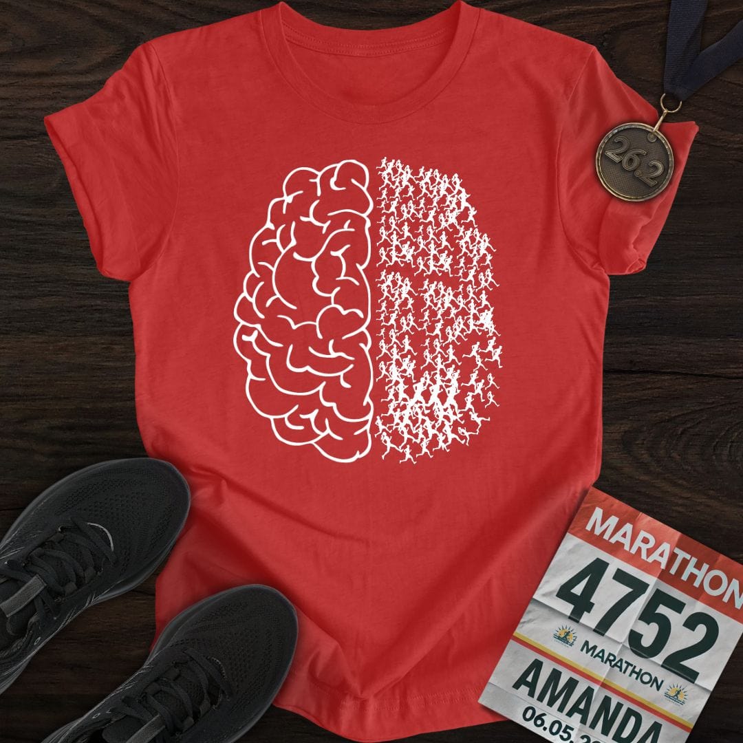 Printify T-Shirt Heather Red / S Running Is On My Mind T-shirt