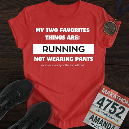 Printify T-Shirt Heather Red / S Running & Not Wearing Pants T-Shirt