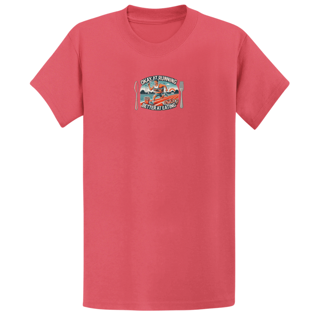 Printify T-Shirt Heather Red / S Running or Eating T-Shirt