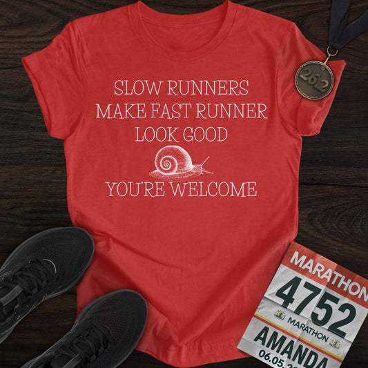Printify T-Shirt Heather Red / S Slow Runners T-Shirt