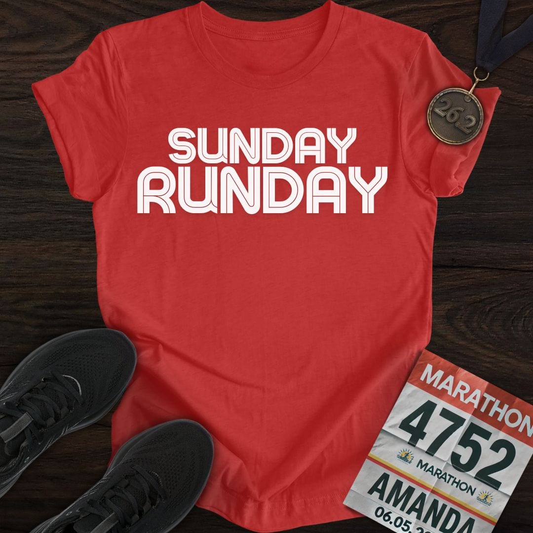 Printify T-Shirt Heather Red / S Sunday Run day T-Shirt