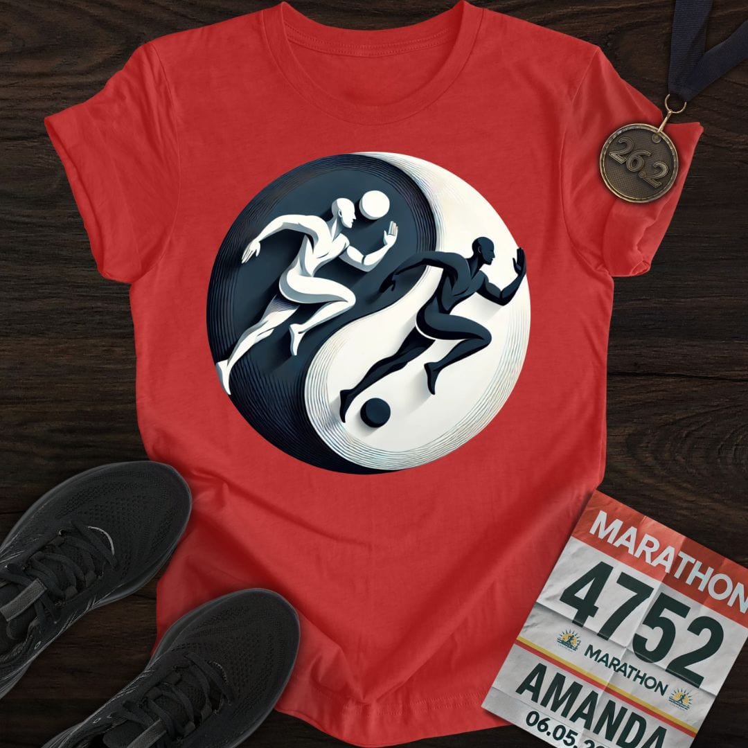 Printify T-Shirt Heather Red / S Yin Yang Runner T-shirt