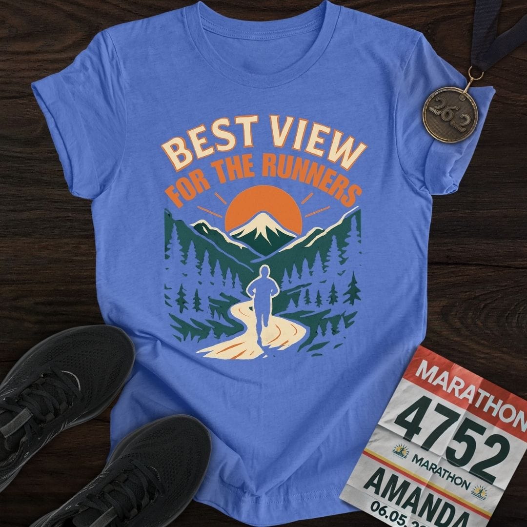 Printify T-Shirt Heather Royal / S Best View For The Runners T-Shirt