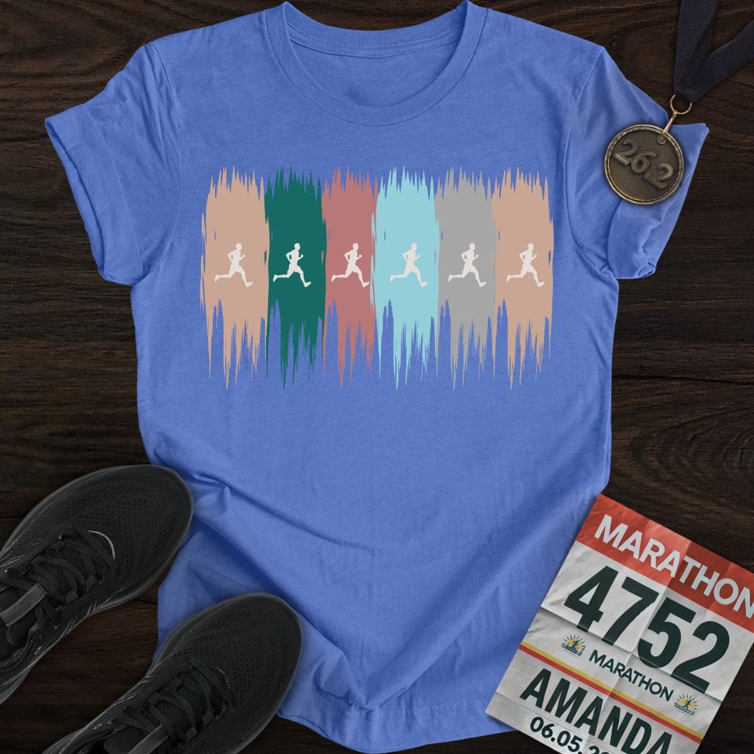 Printify T-Shirt Heather Royal / S Colorful Runner T-Shirt