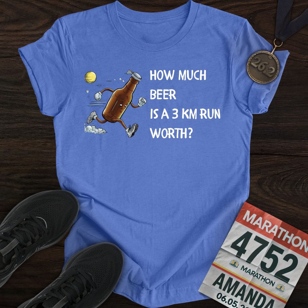Printify T-Shirt Heather Royal / S Drink Beer Run 3KM T-Shirt