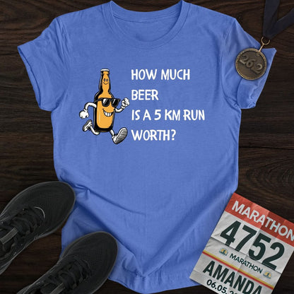 Printify T-Shirt Heather Royal / S Drink Beer Run 5KM T-Shirt