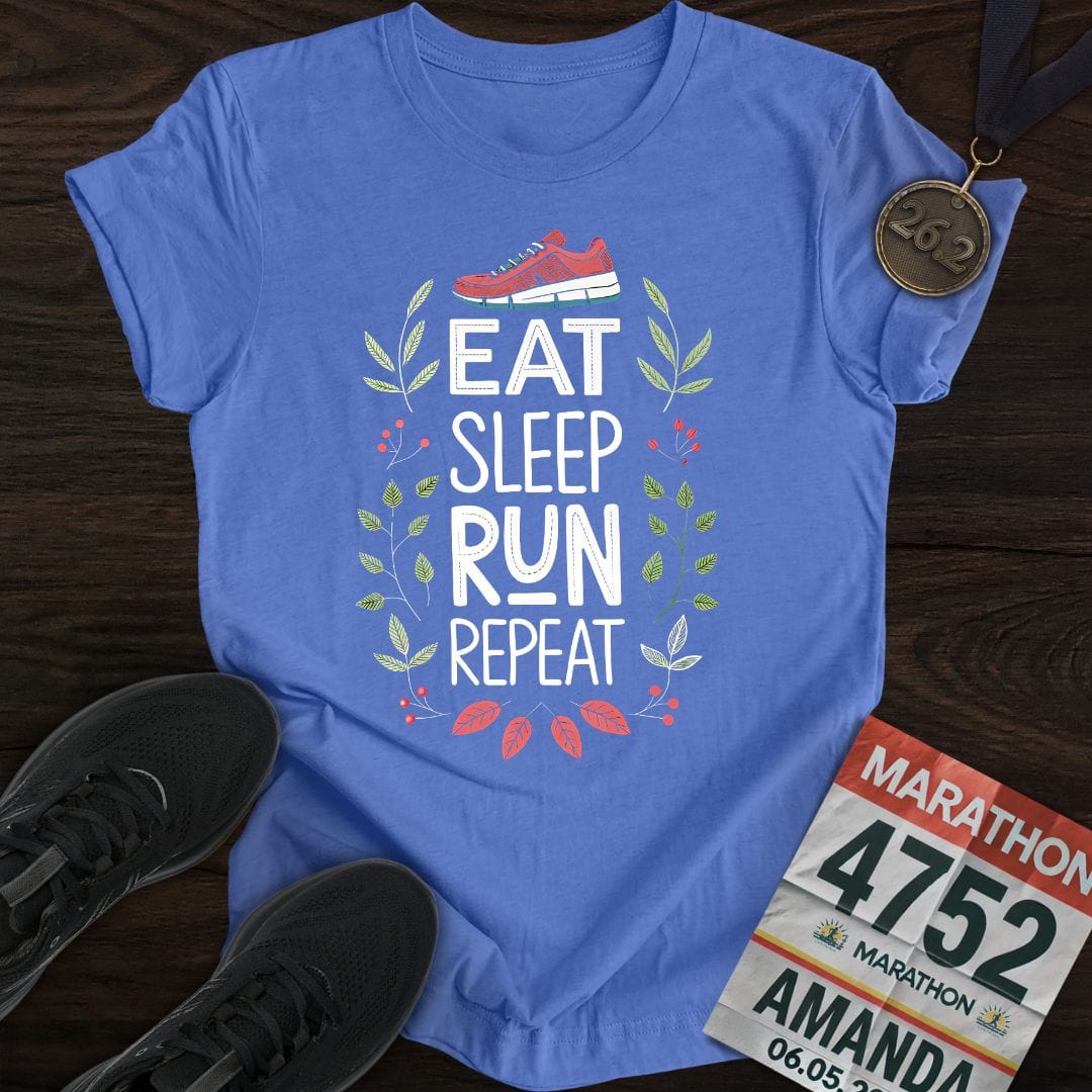 Printify T-Shirt Heather Royal / S Eat Sleep Run Repeat -2- T-shirt