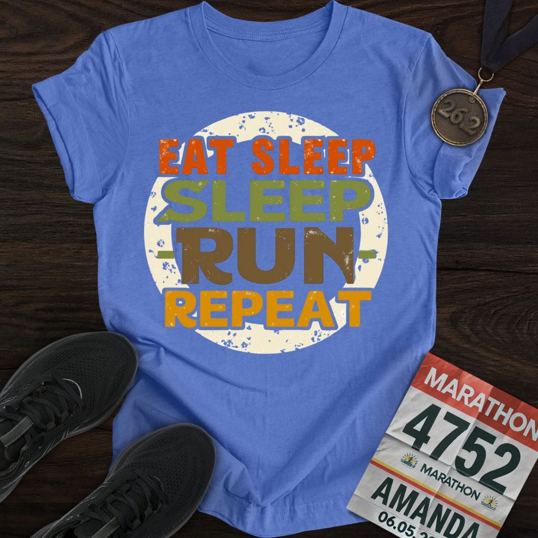 Printify T-Shirt Heather Royal / S Eat Sleep - Sleep Run Repeat T-shirt