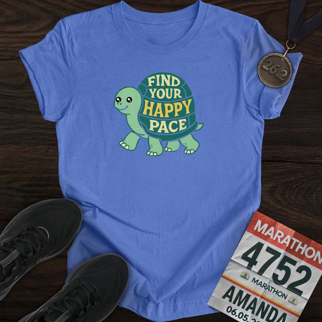 Printify T-Shirt Heather Royal / S Find Your Happy Pace T-Shirt