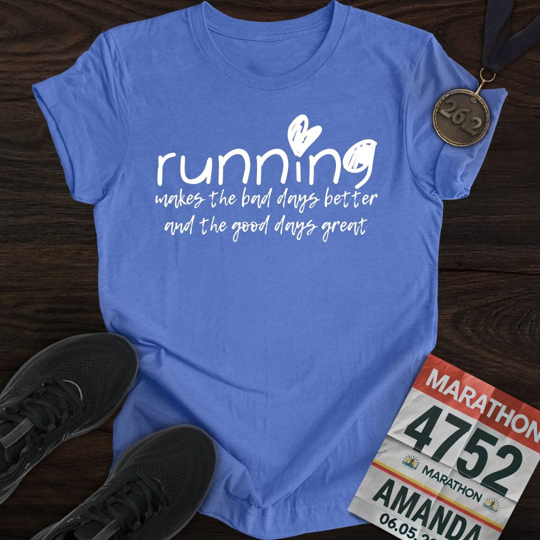 Printify T-Shirt Heather Royal / S Good Days Running T-shirt