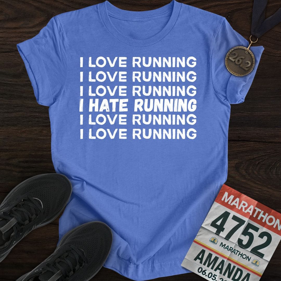 Printify T-Shirt Heather Royal / S I Love Running T-Shirt