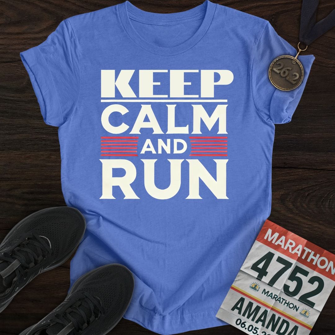 Printify T-Shirt Heather Royal / S Keep Calm and Run T-shirt