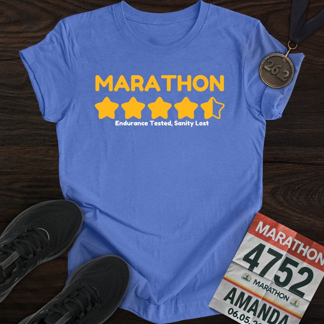 Printify T-Shirt Heather Royal / S Marathon: Endurance Tested, Sanity Lost T-shirt