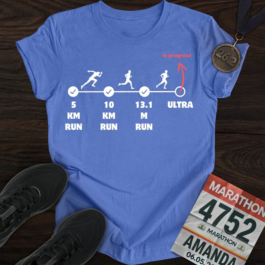 Printify T-Shirt Heather Royal / S Marathon in Progress T-Shirt
