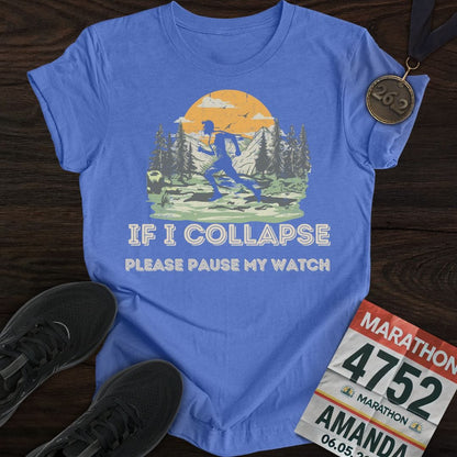 Printify T-Shirt Heather Royal / S Please Pause My Watch