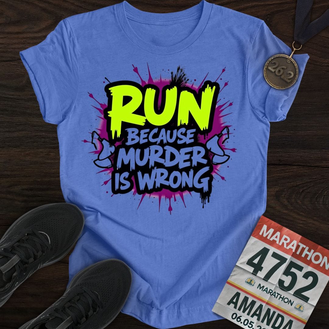 Printify T-Shirt Heather Royal / S Run Against Murder T-shirt