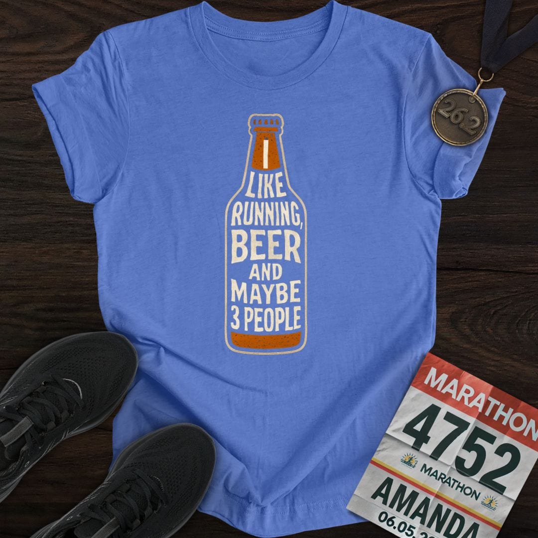 Printify T-Shirt Heather Royal / S Run And Beer T-Shirt