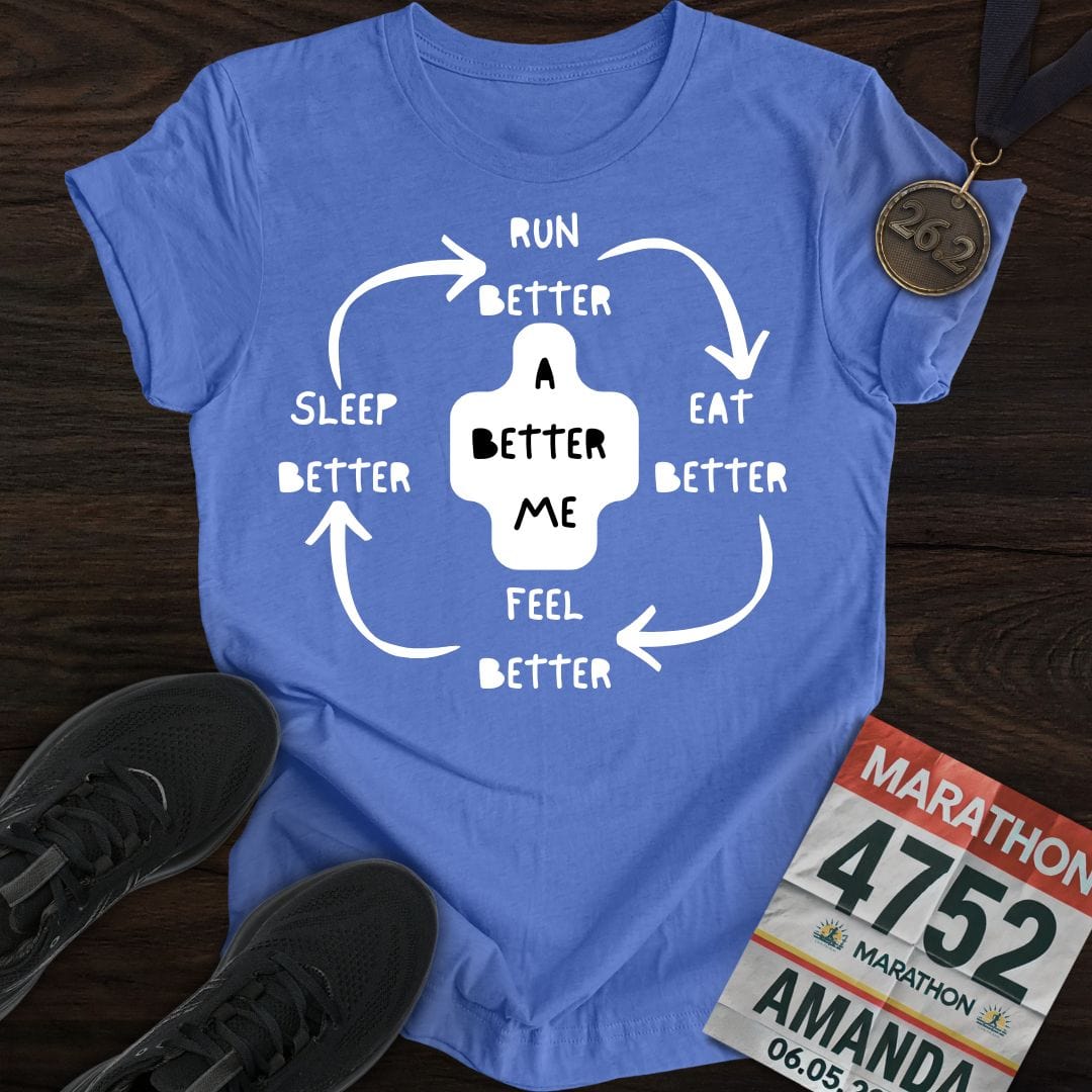 Printify T-Shirt Heather Royal / S Run Better Feel Better T-shirt