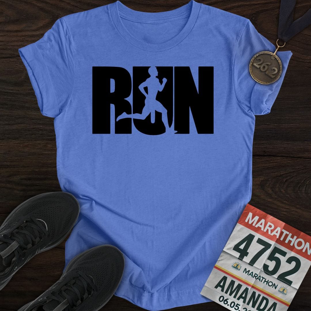 Printify T-Shirt Heather Royal / S Run Boy T-shirt