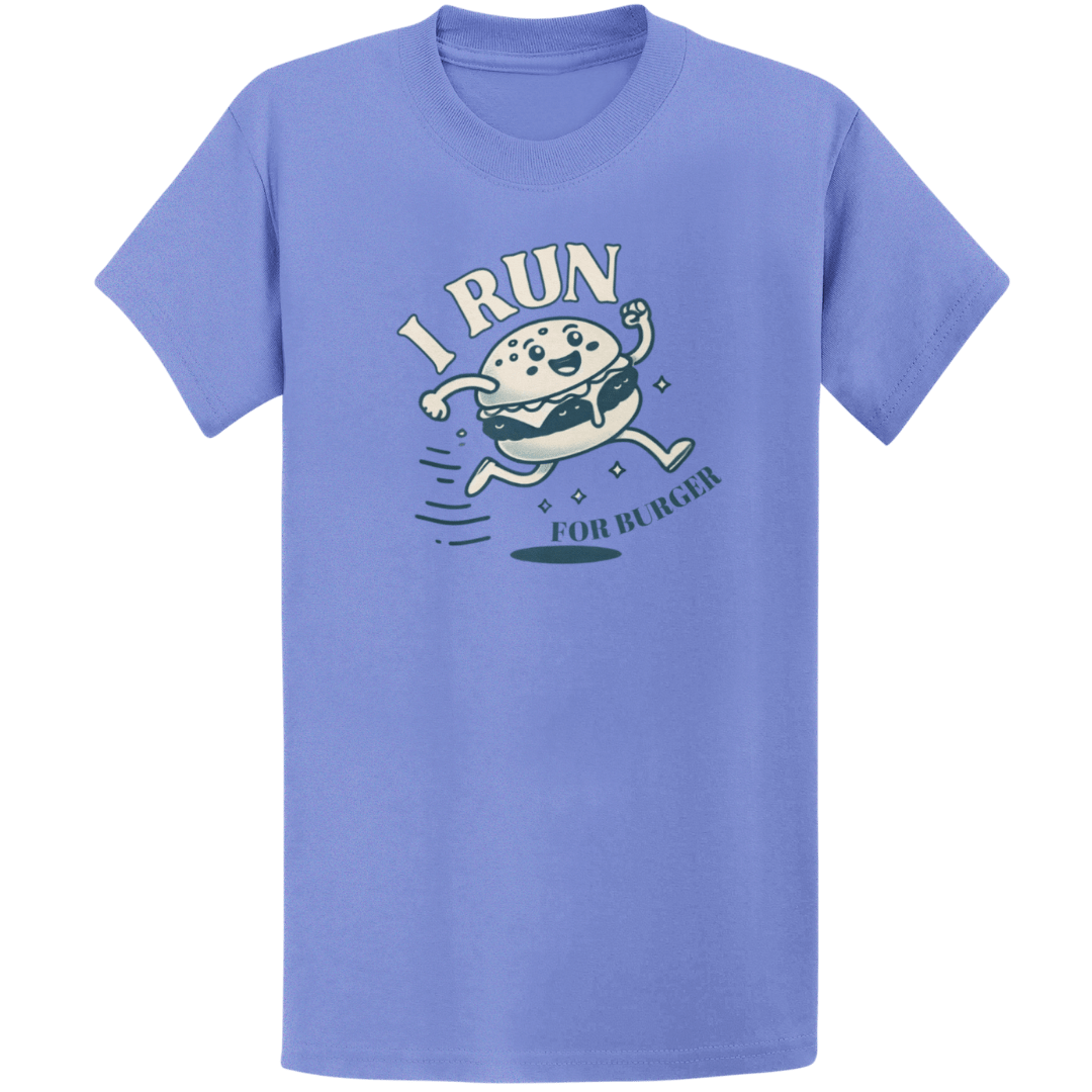 Printify T-Shirt Heather Royal / S Run For Burger T-Shirt