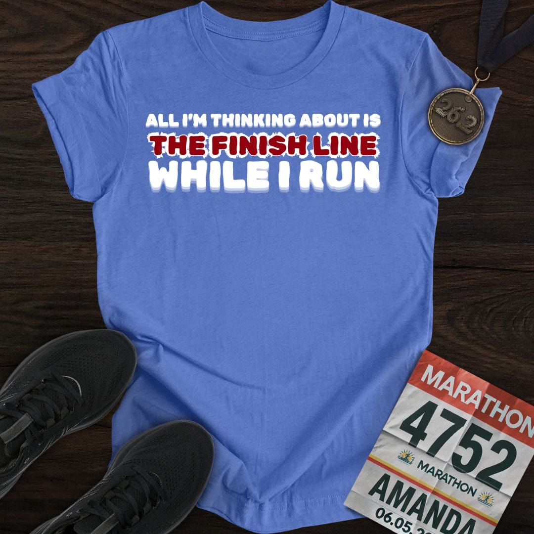 Printify T-Shirt Heather Royal / S Run For The Finish T-shirt