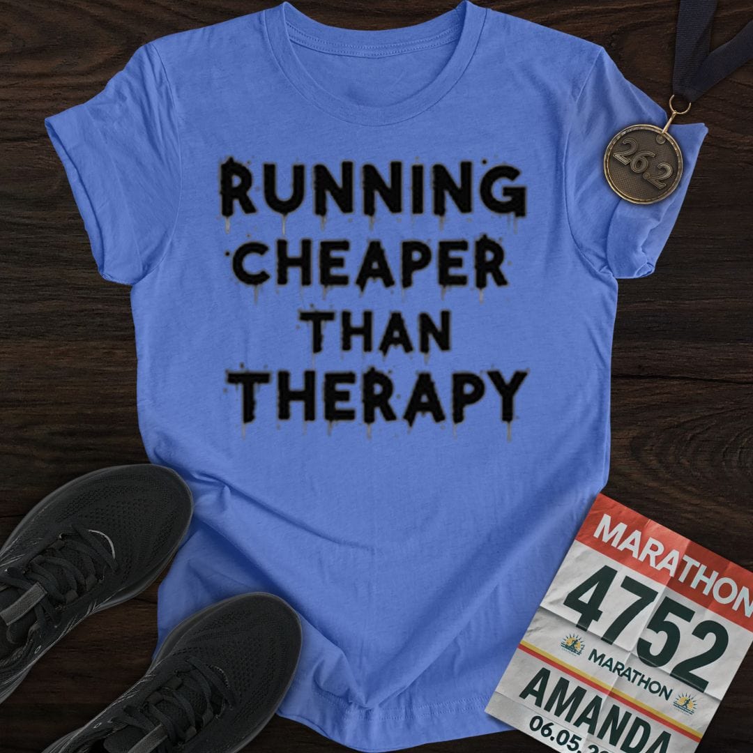 Printify T-Shirt Heather Royal / S Run Or Go Therapy T-shirt