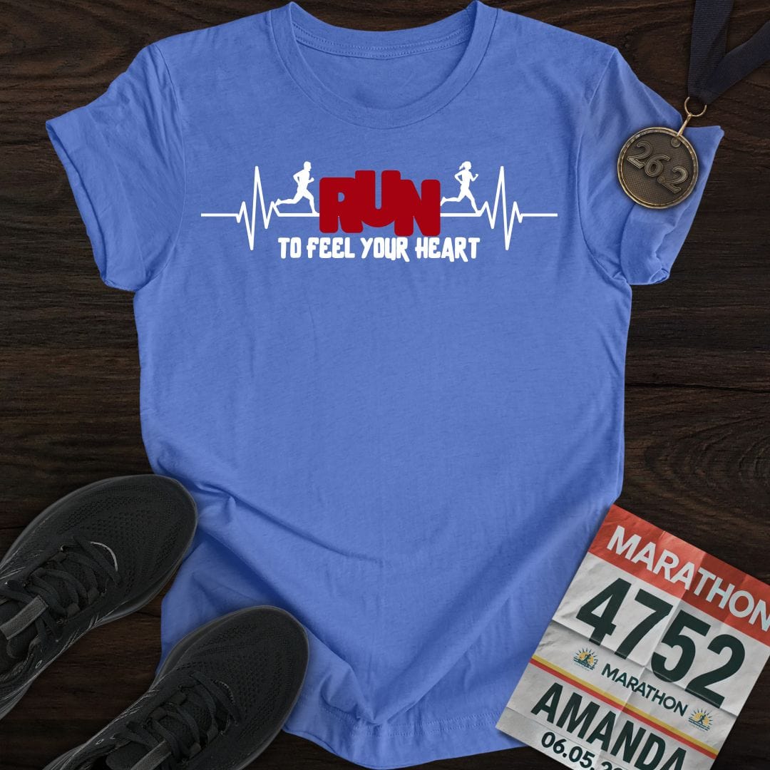 Printify T-Shirt Heather Royal / S Run to Feel Your Heart T-shirt