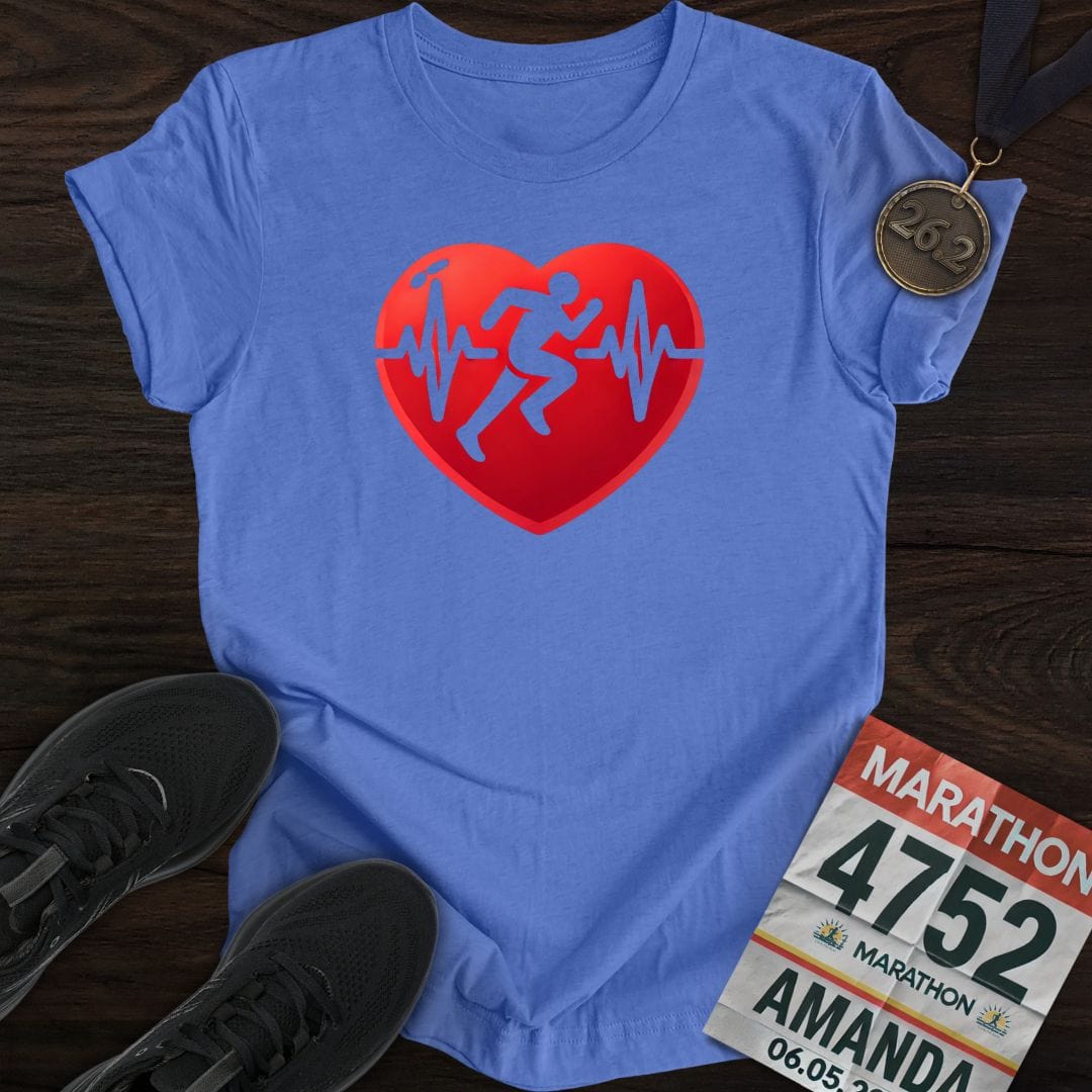 Printify T-Shirt Heather Royal / S Run with Heart T-shirt