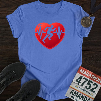 Printify T-Shirt Heather Royal / S Run with Heart T-shirt