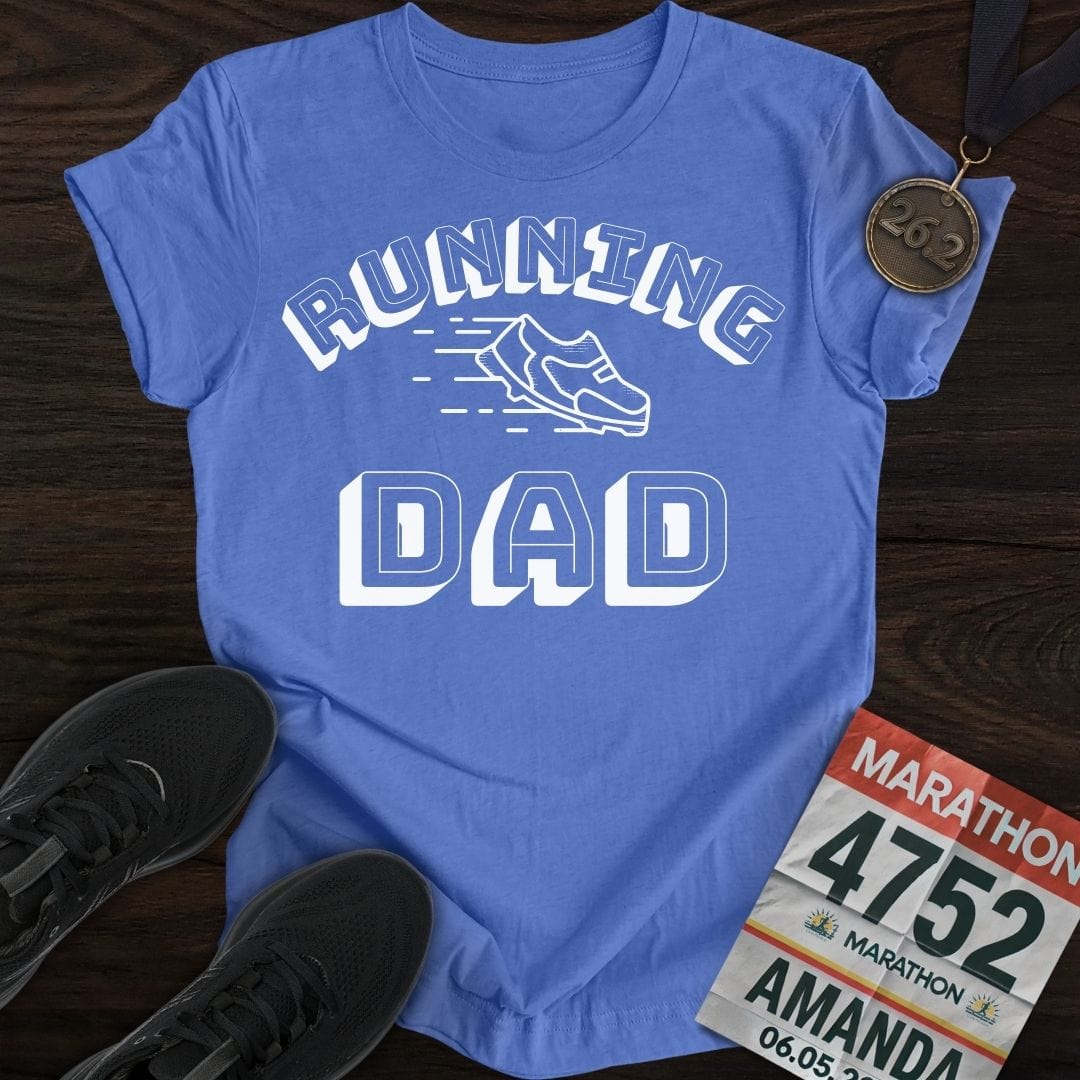 Printify T-Shirt Heather Royal / S Running Dad T-Shirt