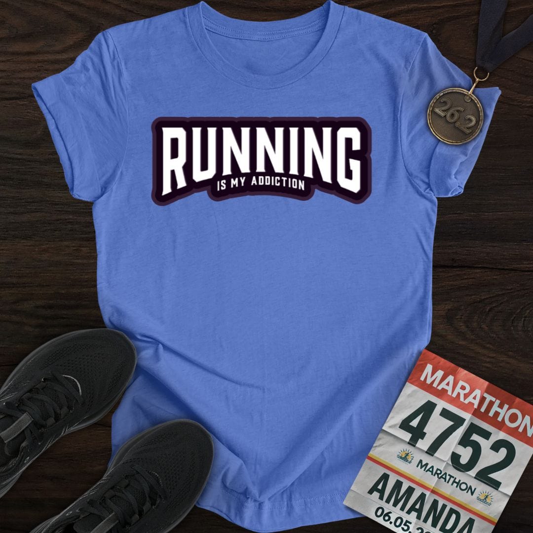 Printify T-Shirt Heather Royal / S Running is my addiction -2- T-shirt
