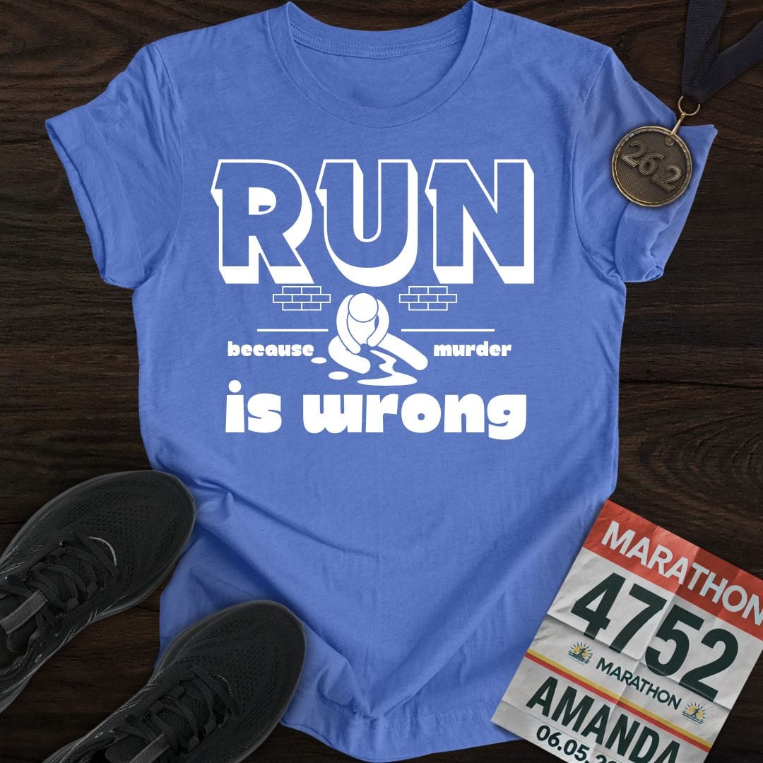 Printify T-Shirt Heather Royal / S Running or Murder T-shirt