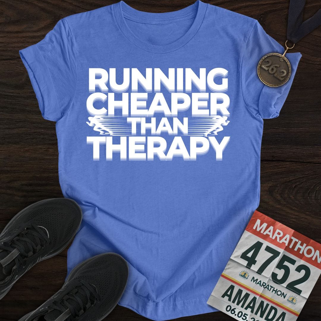 Printify T-Shirt Heather Royal / S Running Therapy T-shirt