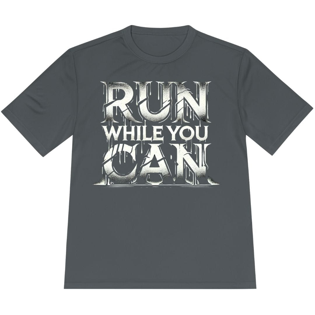 Printify T-Shirt Iron Grey / XS Run While You Can T-Shirt / Pro
