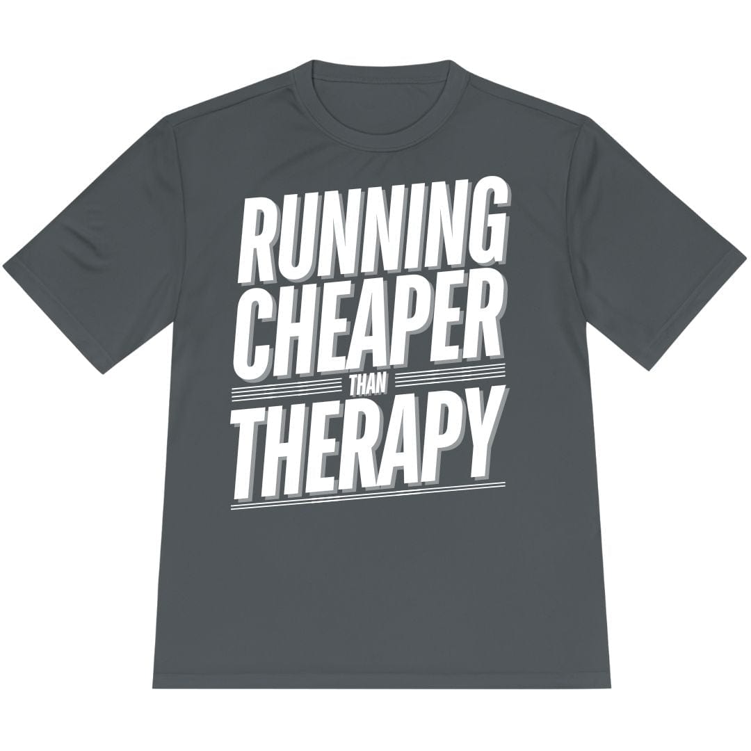 Printify T-Shirt Iron Grey / XS Running Cheaper Than Therapy T-Shirt / Pro