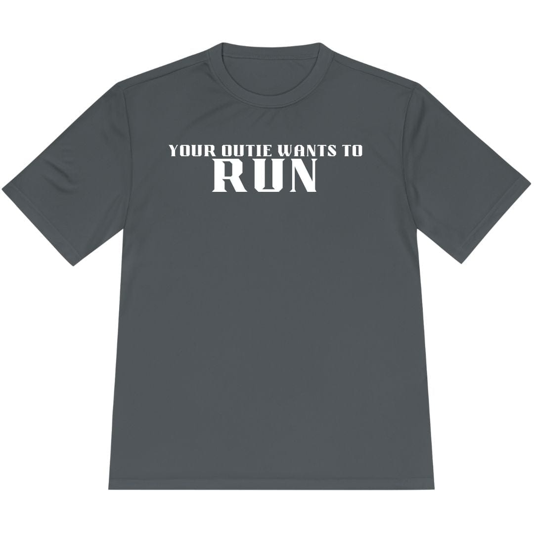 Printify T-Shirt Iron Grey / XS Your Outie Wants to Run T-shirt / Pro