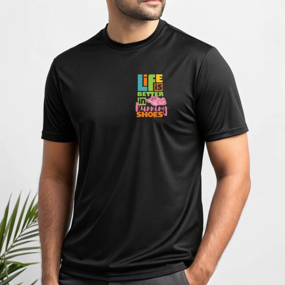 Printify T-Shirt Life Is Better In Running Shoes T-Shirt / Pro