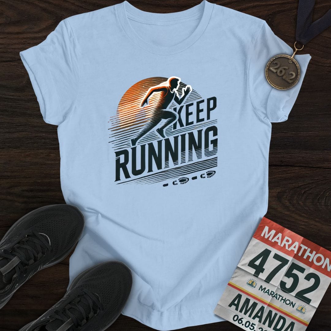 Printify T-Shirt Light Blue / S Keep Running T-Shirt