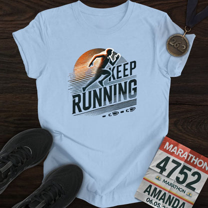 Printify T-Shirt Light Blue / S Keep Running T-Shirt