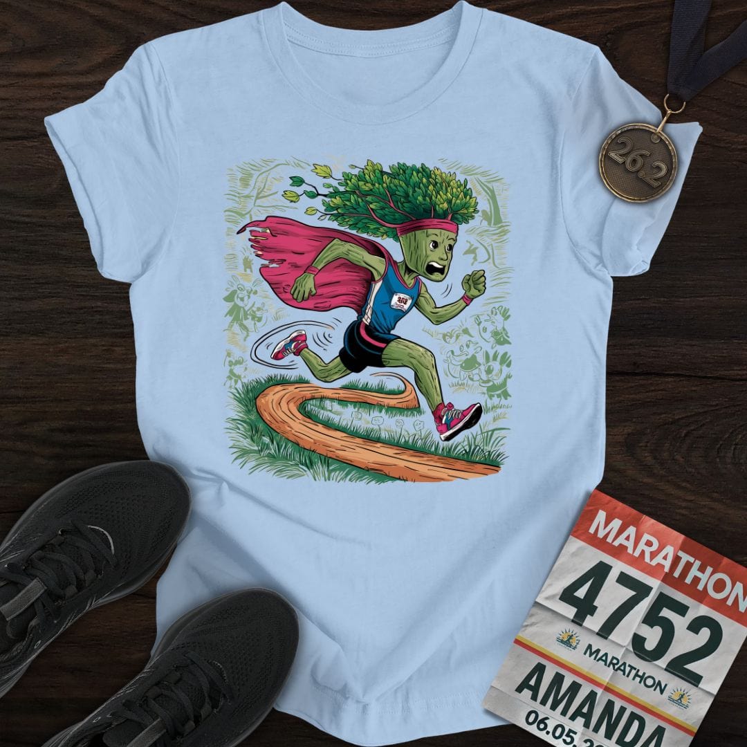 Printify T-Shirt Light Blue / S Run Tree Run T-Shirt