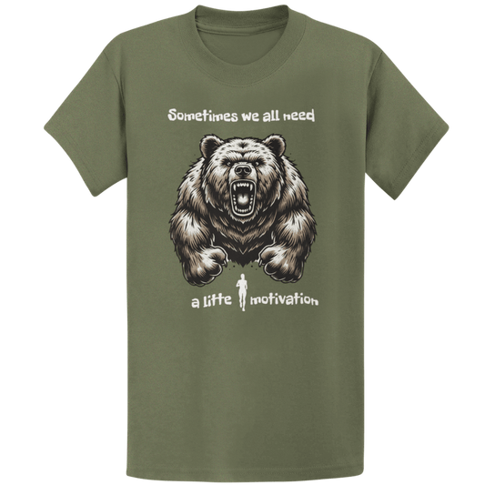 Printify T-Shirt Military Green / S Bear Motivation T-Shirt