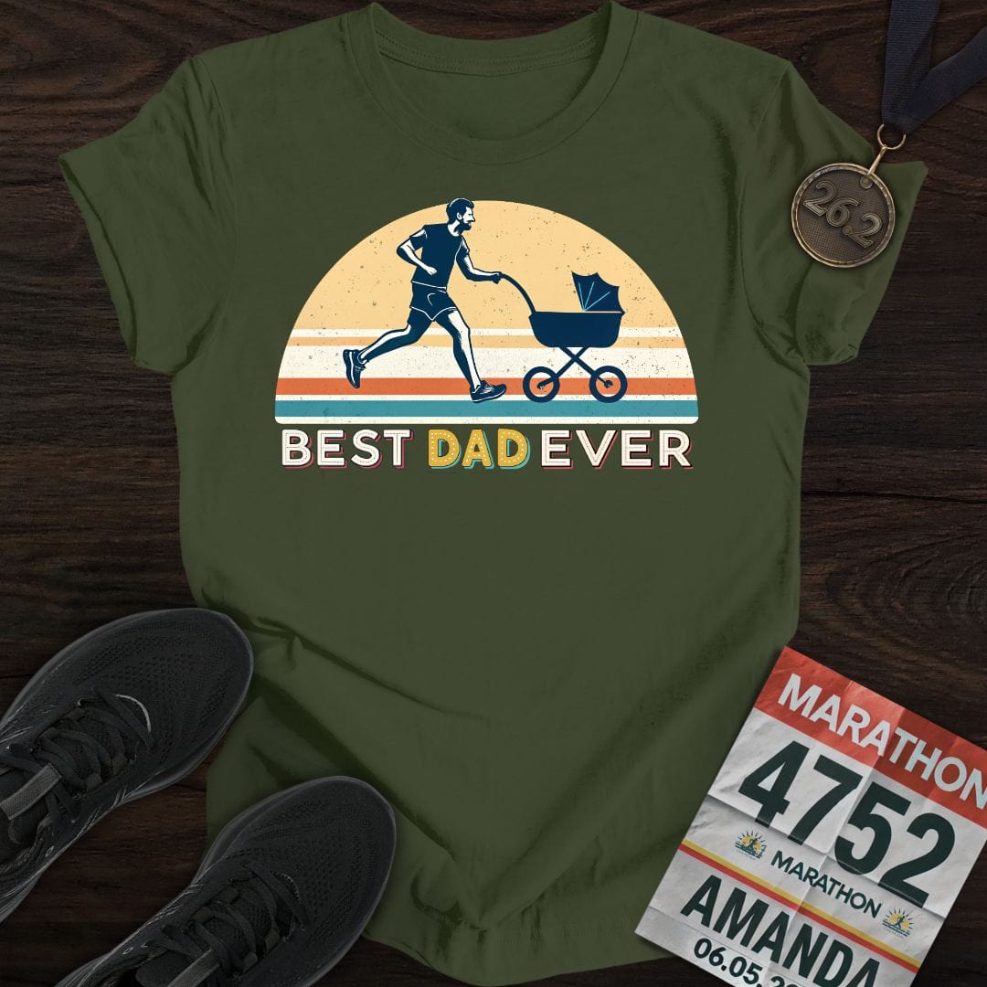 Printify T-Shirt Military Green / S Best Dad Ever -2- T-shirt