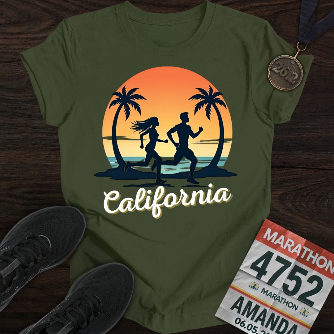 Printify T-Shirt Military Green / S California Runner T-shirt